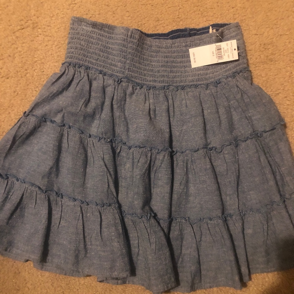 NEW TAGS ON AE denim layered skirt